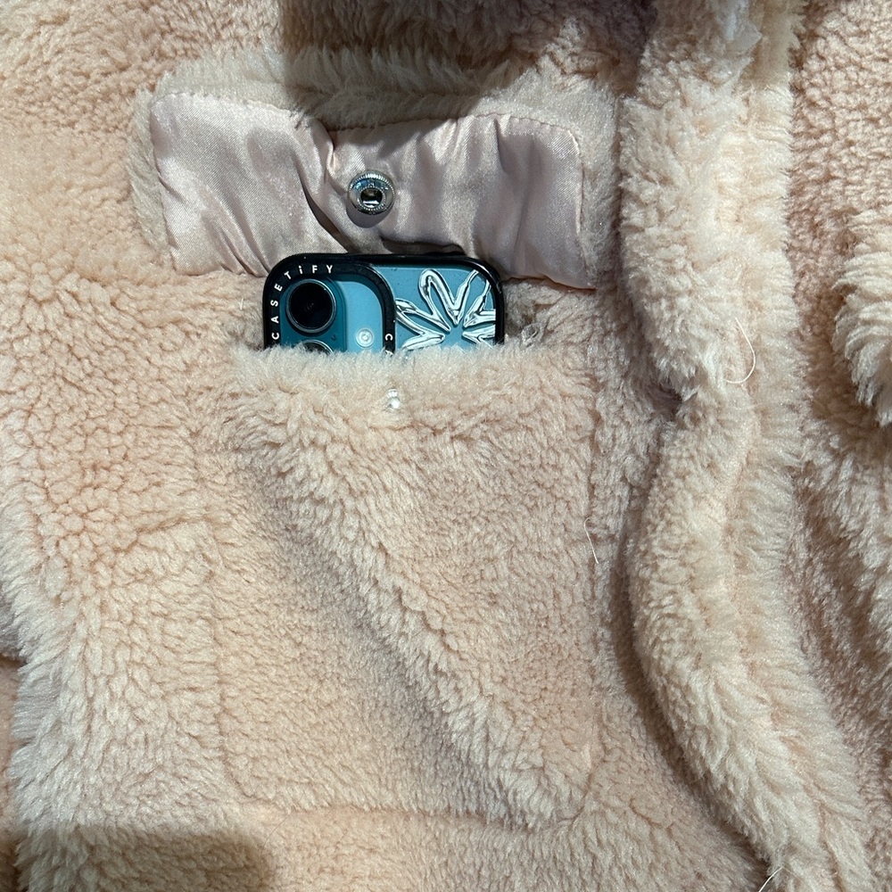 Forever 21 Pink Teddy Jacket with cinch waist - See pics for true pink color! - Picture 11 of 13